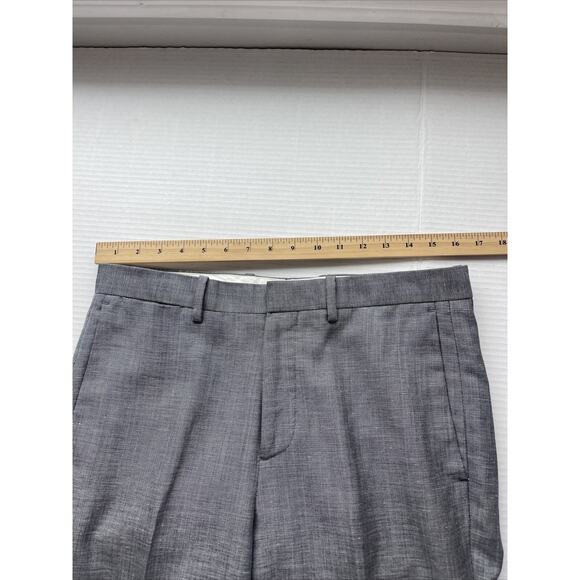 Theory Women Size 30 Dress Pant Grey Straight Wool Linen Work Classic Preppy NEW - Picture 12 of 16